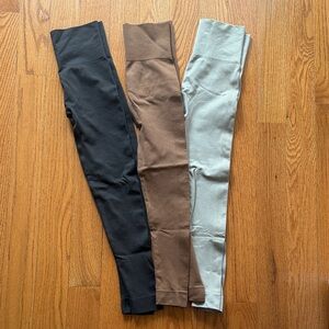 SET Active Black, Brown, and Gray Leggings